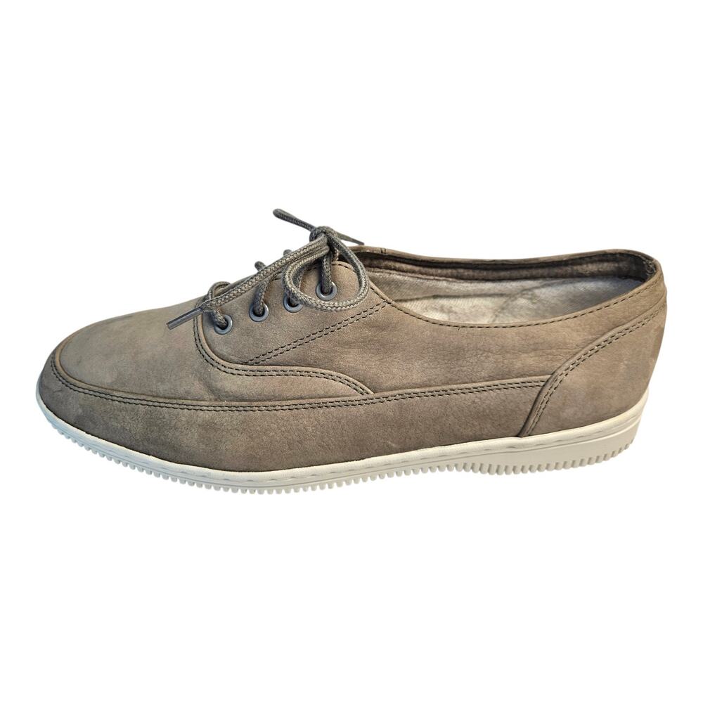 THORNTON BAY Men's 11 M Comfort Shoes Gray Leather Flats Rubber Sole Laces